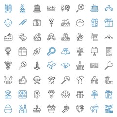 birthday icons set