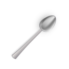Realistic silver spoon isolated on white