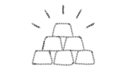 icon, ingots drawn with drawing style on blackboard, animated footage ideal for compositing and motiongrafics