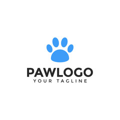 Fototapeta na wymiar Cat or Dog Paw Print, Pet Logo Design Template
