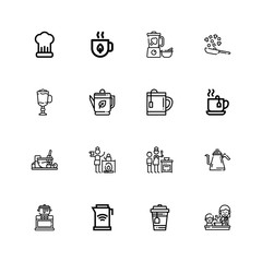 Editable 16 teapot icons for web and mobile