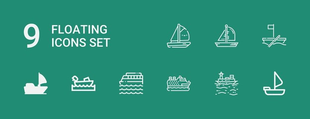 Editable 9 floating icons for web and mobile