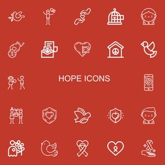 Editable 22 hope icons for web and mobile