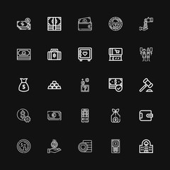 Editable 25 currency icons for web and mobile