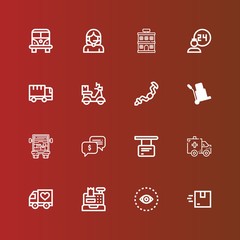 Editable 16 service icons for web and mobile