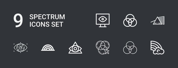 Editable 9 spectrum icons for web and mobile