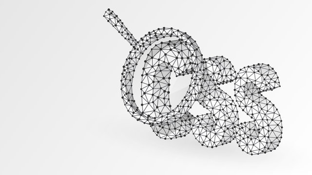 Magnifying glass on Cascading Style Sheets coding language sign. Abstract, digital, wireframe, low poly mesh, Raster white origami 3d illustration. Theme development analysis, css concept. Line, dot