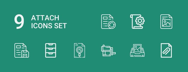 Editable 9 attach icons for web and mobile