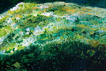Green natural painting abstract background and texture.