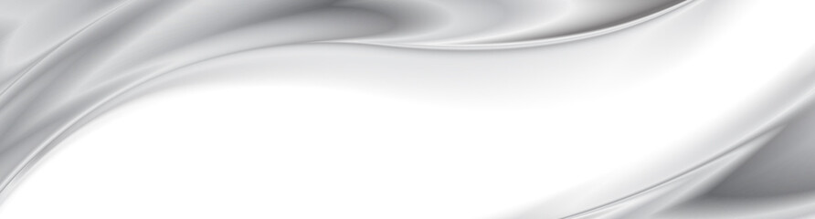Fototapeta Grey smooth blurred glossy waves abstract banner design. Vector wavy header background obraz