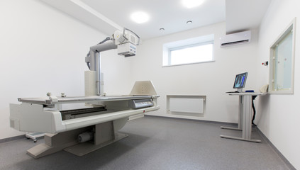 Modern Equipment in X-ray cabinet in hospital