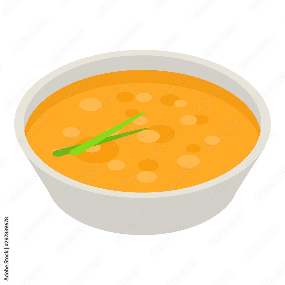 Poster onion soup icon. isometric of onion soup vector icon for web design isolated on white background