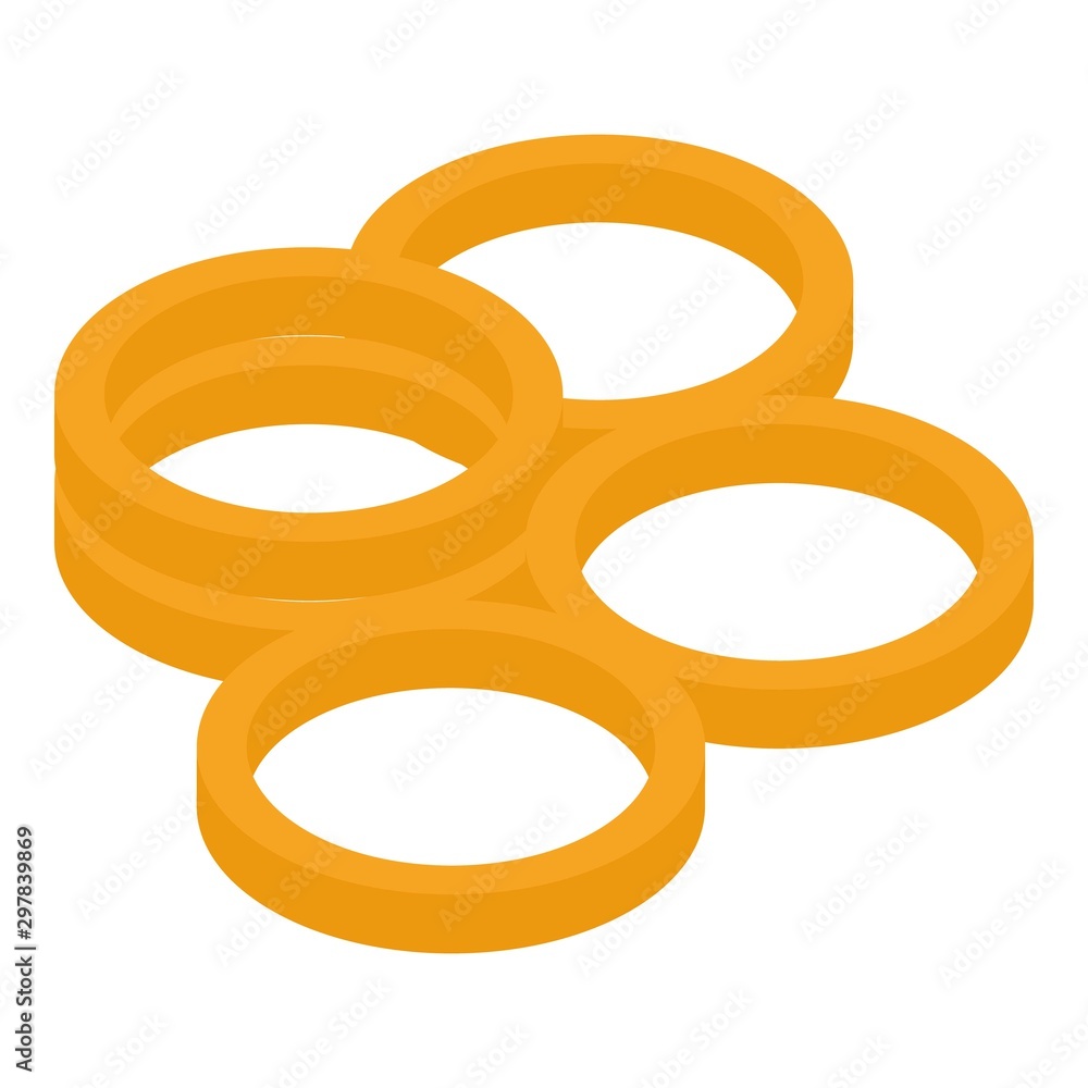 Poster orange onion circle icon. isometric of orange onion circle vector icon for web design isolated on wh