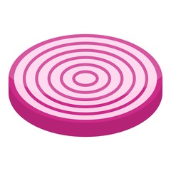 Slice of purple onion icon. Isometric of slice of purple onion vector icon for web design isolated on white background
