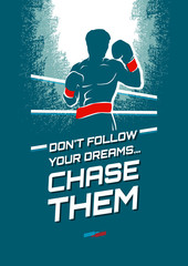 Boxing Motivation Banner Concept. Sport Design Element.