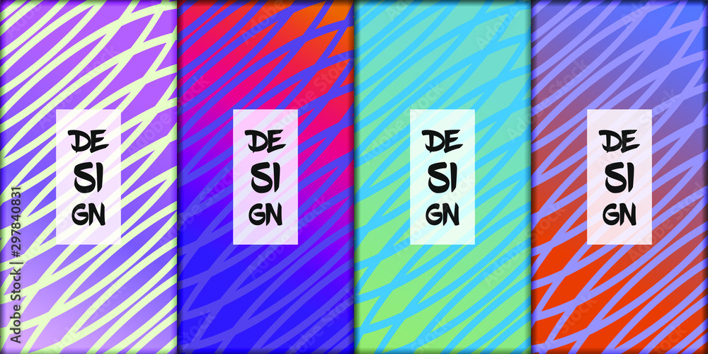 Poster set of abstract vector gradient backgrounds. colorful texture for your design. mobile app template