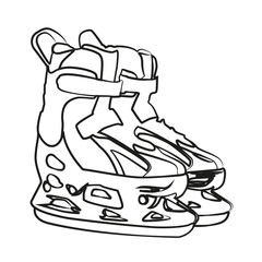 modern ice skate contour vector illustration 
