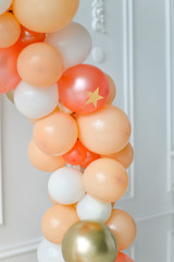 Composition of balloons. Decorations for holiday party.  