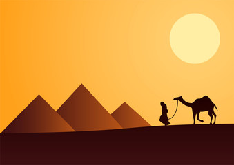 Sphinx,Pyramid famous landmark of Egypt,silhouette style,vector illustration