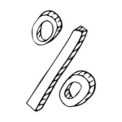 percent sign drawing vector sketch