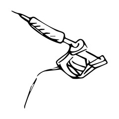 tattoo machine drawing vector sketch