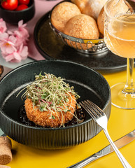 fried chicken shnitzel on the table