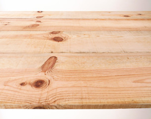 Solid pine wood sheets with dark colored knots. Background. Wooden texture.