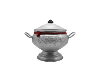 Rice jar isolated on white background. Clipping Path