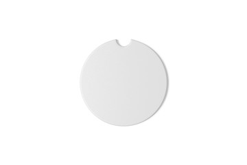 Mockup car cup coaster, mug holder. White paper circle stand with place for text, presentation. 3D rendering