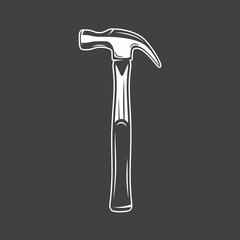 Hammer isolated on black background