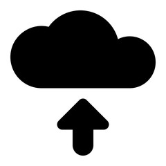 Cloud Upload Glyph Icon Vector