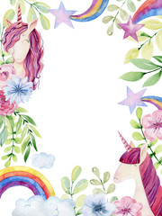 Watercolor cute unicorn © Tapilipa