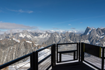 Ice and snow in surroundings of Mont Blanc in Alps, France.