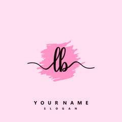 LB Initial handwriting logo vector