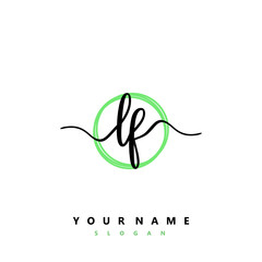 LF Initial handwriting logo vector