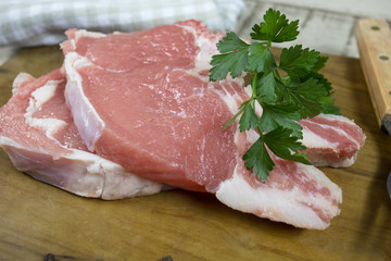 raw veal chopped on a cutting board