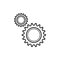 gear wheel icon trendy flat design