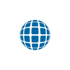3D globe icon logo design vector template