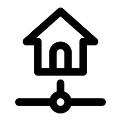 Home Network Line Icon Vector