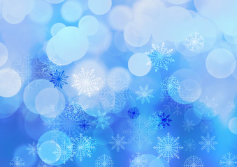 Christmas illumination background beautiful snow fall