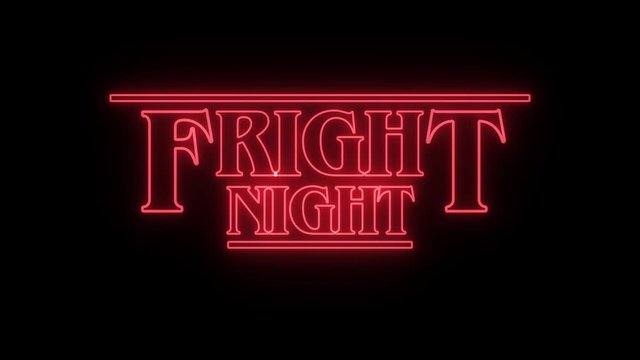 Fright Night halloween red message on black. Eighties style lettering. 3D Render
