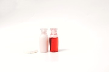 Shampoo, soap and hair conditioner in a white background