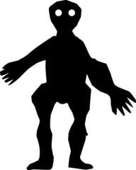 silhouette of an ugly monster 