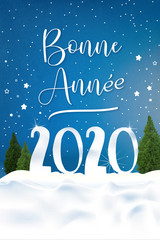 Carte de bonne année 2020, avec place pour le texte