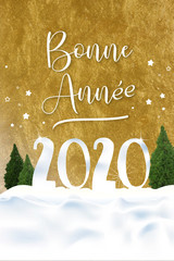 Carte de bonne année 2020, avec place pour le texte