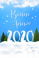 Carte de bonne année 2020, avec place pour le texte