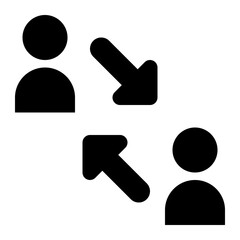 Swap User Glyph Icon Vector