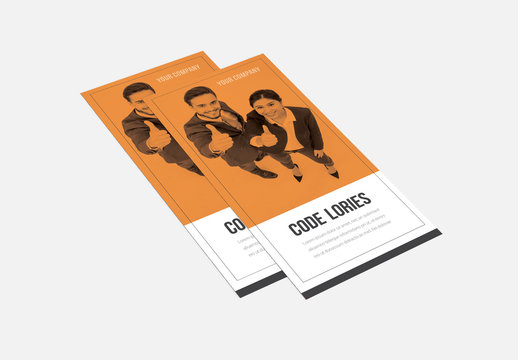 Trifold Brochure Layout with Orange Accents