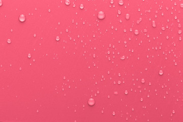 Drops of water on a color background