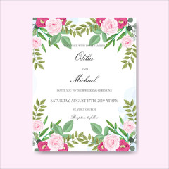 design, invitation, floral, illustration, card, vector, greeting, frame, wedding, beautiful, flower, nature, background, spring, vintage, romantic, template, decorative, leaf, border, decoration, art,